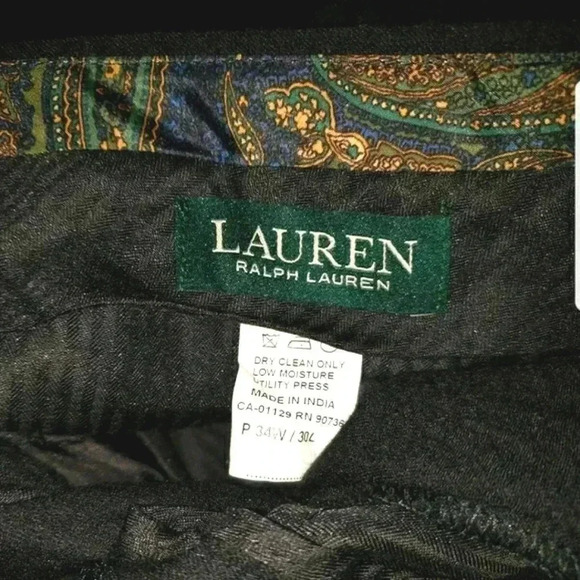 Lauren Ralph Lauren LRL Wool Black baggy cropped Trousers size 34x25 - Picture 4 of 8